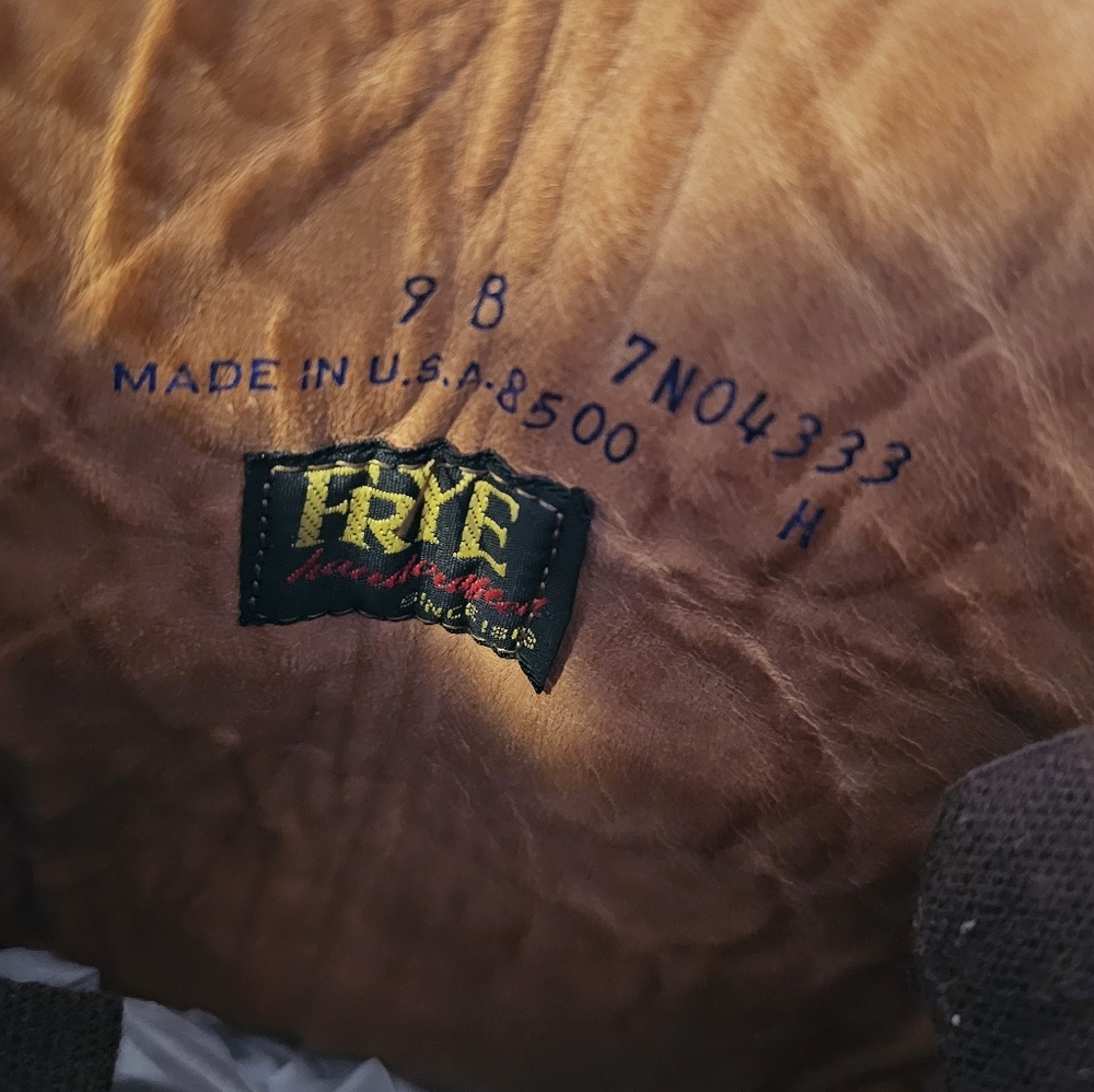 Vintage Frye Brown Cognac Campus Boots Size 9 Great Condition - Picture 10 of 11